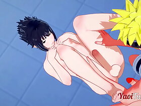 Naruto Yaoi - Sasuke Sucks with cum in his mouth and is fucked with creampie by Naruto