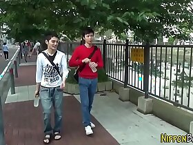 Asian twink cum covered