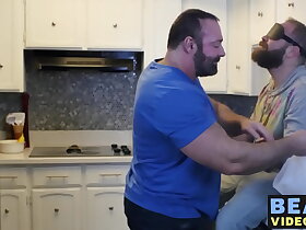 Grizzly fat bear cock polished hard by his hairy a nasty cub