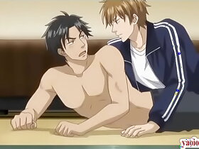 Hentai gay couple having a tongue sex