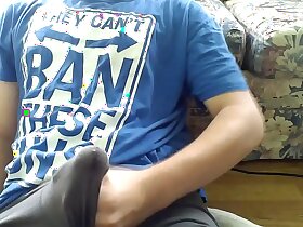 Guy cums in underwear