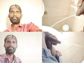 Rajesh Playboy 993 Two Pissing in the Bathroom Videos Merged in One Single Video. Massaging Cock Rubbing Balls Big Cock Hairy Dick