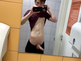 Hot Boy Jerkin off in Toilet at Gym (RISKY)/ almost Caught ! /hunks /cute