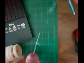 Ginger bear strokes his cock