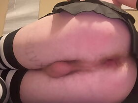 Femboy Twink has fun with asshole