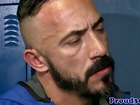 Athletic gay coach jizzes on young jock