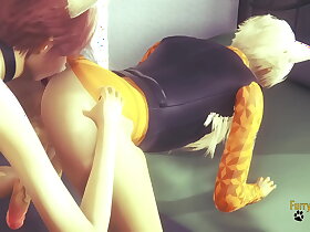 Furry Yaoi - 2 Foxes Annalingus & Fucked with creampie in his ass - Yiff animation Manga anime Gay
