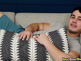 Muscular jocks  threesome gay sex after workout