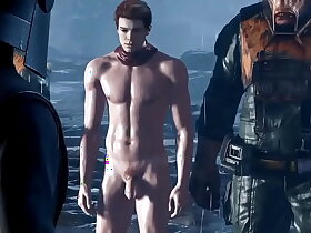 Hot naked 3D male character in game