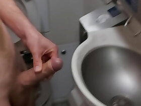 German Train wanking - Wanking at a ICE toilette